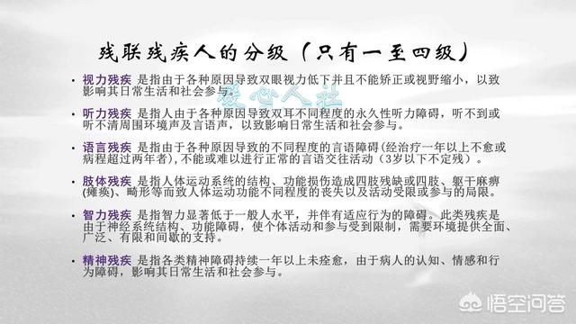 残疾证等级划分标准及补贴（一二级残疾人补贴标准）
